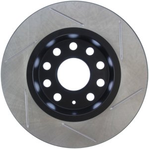 Audi A3 Brake Rotor (1) - Rear Right - Stoptech - Sport Slotted, E-Coated - Black E-Coated - `10-`19