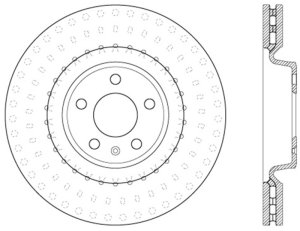 Audi A6 Brake Rotor (1) - Front Left - Stoptech - Cryo Slotted - Black - `14-`19