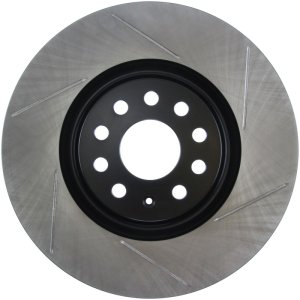 Audi S3 Brake Rotor (1) - Front Left - Stoptech - Slotted Sport - Black - `14-`19