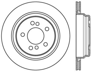 BMW M5 Brake Rotor (1) - Rear Right - Stoptech - Slotted Sport CRYO - Black - `00-`03