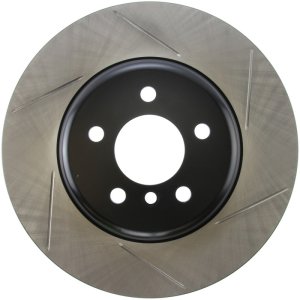 BMW 535i Brake Rotor (1) - Front Left - Stoptech - Sport Slotted, 1-Piece, Black E-Coated, High-Carbon Metallurgy - Black - `11-`17