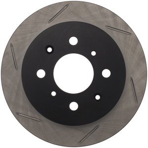 Acura Integra Brake Rotor (1) - Rear Right - Stoptech - Slotted - Black - `90-`01
