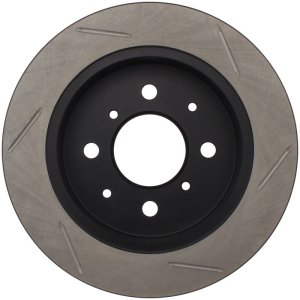Acura Integra Brake Rotor (1) - Rear Right - Stoptech - Slotted - Black - `90-`01