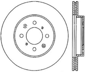 Honda City Brake Rotor (1) - Front Left - Stoptech - Slotted Cryo-Stop - Black - `10-`14