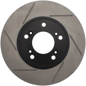 Acura Integra Brake Rotor (1) - Front Right - Stoptech - Slotted Sport - Black - `97-`01