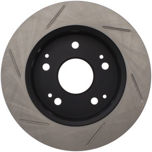 Acura Integra Brake Rotor (1) - Rear Left - Stoptech - Slotted Sport - Black - `97-`01