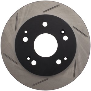 Acura Integra Brake Rotor (1) - Rear Right - Stoptech - Slotted Sport - Black - `97-`01