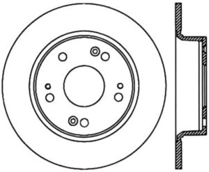 Acura ILX Brake Rotor (1) - Rear Right - Stoptech - Sport Slotted Cryo - Black - `16-`19