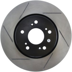 Honda Crosstour Brake Rotor (1) - Front Right - Stoptech - Slotted Sport - Black - `12-`15