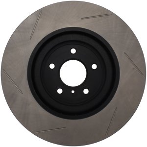 Nissan 370Z Brake Rotor (1) - Front Left - Stoptech - SportStop Slotted, Black E-Coated - Black - `09-`19