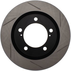 Toyota Land Cruiser Brake Rotor (1) - Front Left - Stoptech - Slotted Sport - Black - `16-`19
