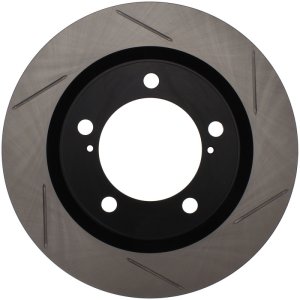 Toyota Land Cruiser Brake Rotor (1) - Front Right - Stoptech - Slotted Sport - Black - `16-`19