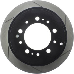 Toyota Land Cruiser Brake Rotor (1) - Left Rear - Stoptech - Slotted Cryo - Black - `08-`19