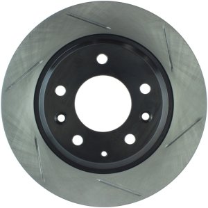 Mazda 626 Brake Rotor (1) - Rear Left - Stoptech - Slotted Sport - Black - `98-`02 Mazda 626 Brake Rotor (1) - Rear Left - Stoptech - Slotted Sport - Black - `98-`02