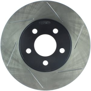 Ford Crown Victoria Brake Rotor (1) - Front Left - Stoptech - Slotted Sport - Black - `03-`11