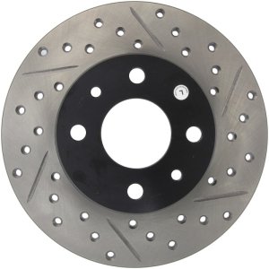 Alfa Romeo 146 Brake Rotors (2) - Front and Rear Left - Stoptech - Slotted & Drilled Sport - Black - `96-`00