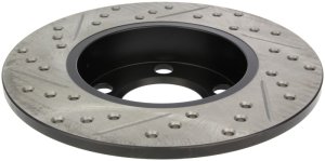 Volkswagen Clasico Brake Rotor (2) - Rear Left - Stoptech - Slotted & Drilled - Black - `11-`15