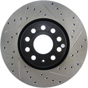 Audi A3 Brake Rotor (2) - Stoptech - Slotted & Drilled - Black - `06-`19