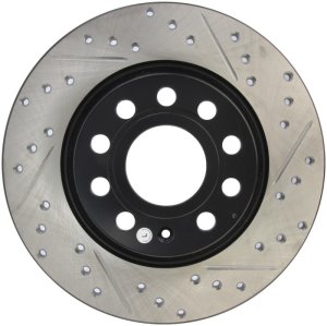 Audi A3 Quattro Brake Rotors (1) - Rear Left - Stoptech - Drilled/Slotted Sport - Black - `06-`07