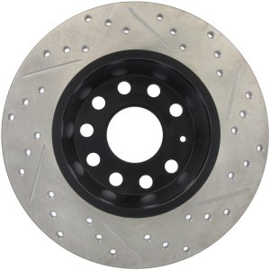 Audi A3 Brake Rotors (1) - Rear Right - Stoptech - Drilled & Slotted - Black - `06-`07
