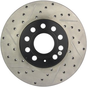 Volkswagen Caddy Brake Rotors (1) - Front and Rear - Stoptech - Drilled & Slotted - Black - `14-`19