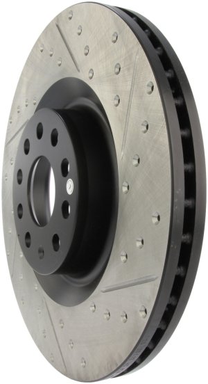 Audi S3 Brake Rotor (1) - Front Left - Stoptech - Slotted & Drilled - `08-`13