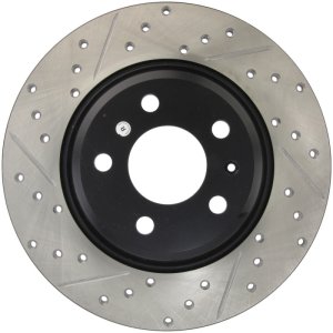 Audi allroad Brake Rotor (1) - Rear Right - Stoptech - Sport Drilled & Slotted - Black - `13-`16