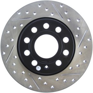 Volkswagen Caddy Brake Rotors (2) - Rear Left - Stoptech - Slotted & Drilled Sport - Black - `16-`19