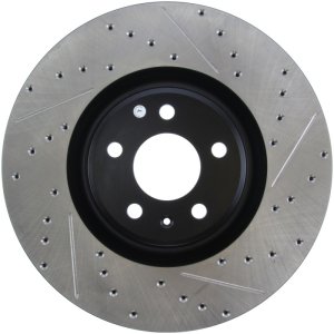 Audi A6 Quattro Brake Rotors (1) - Front Left - Stoptech - Slotted & Drilled - Black - `12-`19