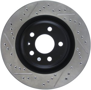 Audi A6 Quattro Brake Rotors (1) - Rear Right - Stoptech - Slotted & Drilled, Sport, E-coated - Black - `12-`19