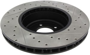 BMW 6 Series Brake Rotor (1) - Right Front - Stoptech - Drilled & Slotted - Black - `04-`05