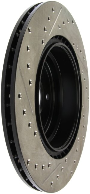 BMW 335i Brake Rotor (1) - Rear Left - Stoptech - Slotted & Drilled - Black - `07-`13 BMW 335i Brake Rotor (1) - Rear Left - Stoptech - Slotted & Drilled - Black - `07-`13