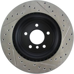 BMW 3 Series Brake Rotor (1) - Rear Right - Stoptech - Slotted & Drilled - Black - 2006 BMW 3 Series Brake Rotor (1) - Rear Right - Stoptech - Slotted & Drilled - Black - 2006