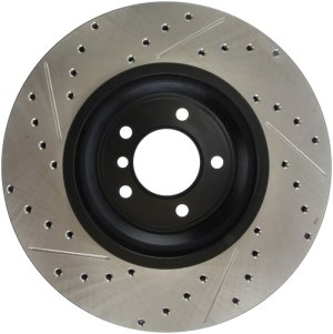 BMW 335i Brake Rotor (1) - Front Left - Stoptech - Slotted & Drilled - Black - `07-`13 BMW 335i Brake Rotor (1) - Front Left - Stoptech - Slotted & Drilled - Black - `07-`13