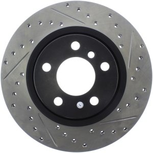 BMW X4 Brake Rotor (1) - Rear Left - Stoptech - Slotted/Drilled - Black - `15-`18