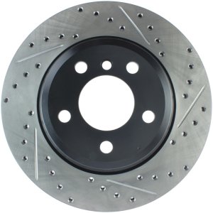 BMW 340i xDrive Brake Rotor (1) - Rear Left - Stoptech - Drilled & Slotted - `16-`18 BMW 340i xDrive Brake Rotor (1) - Rear Left - Stoptech - Drilled & Slotted - `16-`18