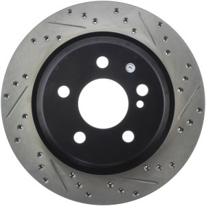 Mercedes-Benz E550 Brake Rotors (2) - Rear Left - Stoptech - Slotted & Drilled - Black - `07-`09 Mercedes-Benz E550 Brake Rotors (2) - Rear Left - Stoptech - Slotted & Drilled - Black - `07-`09