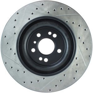 Mercedes-Benz ML450 Brake Rotors (1) - Front Left - Stoptech - Drilled & Slotted - Black - `10-`11 Mercedes-Benz ML450 Brake Rotors (1) - Front Left - Stoptech - Drilled & Slotted - Black - `10-`11