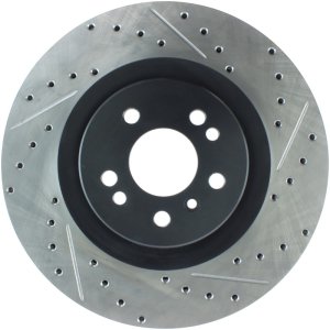 Mercedes-Benz ML550 Brake Rotors (1) - Front Left - Stoptech - Drilled & Slotted - Black - `08-`11 Mercedes-Benz ML550 Brake Rotors (1) - Front Left - Stoptech - Drilled & Slotted - Black - `08-`11