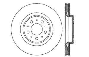 Volvo C70 Brake Rotor (1) - Front Left - Stoptech - Slotted & Drilled - Black E-Coated - `98-`04