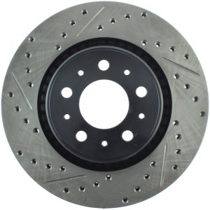 Volvo C70 Brake Rotor (1) - Front Right - Stoptech - Slotted & Drilled - Black - `98-`04 Volvo C70 Brake Rotor (1) - Front Right - Stoptech - Slotted & Drilled - Black - `98-`04