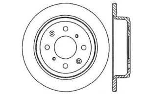 Acura Integra Brake Rotor (1) - Left Rear - Stoptech - Drilled/Slotted - `97-`01