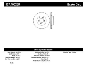 Honda CR-V Brake Rotor (1) - Front Right - Stoptech - Slotted & Drilled - Black - `97-`01