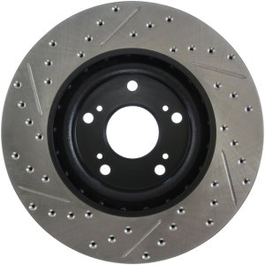 Honda CR-V Brake Rotor(s) (1) - Front Left - Stoptech - Slotted & Drilled - Black - `05-`06 Honda CR-V Brake Rotor(s) (1) - Front Left - Stoptech - Slotted & Drilled - Black - `05-`06