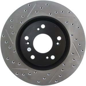 Acura CSX Brake Rotor (1) - Front Right - Stoptech - Slotted & Drilled - `07-`11