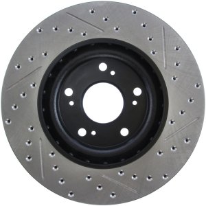 Acura CSX Brake Rotor (1) - Front Right - Stoptech - Slotted & Drilled - `07-`11