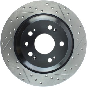 Acura TL Brake Rotor (1) - Rear Left - Stoptech - Slotted/Drilled Sport - Black - `09-`14