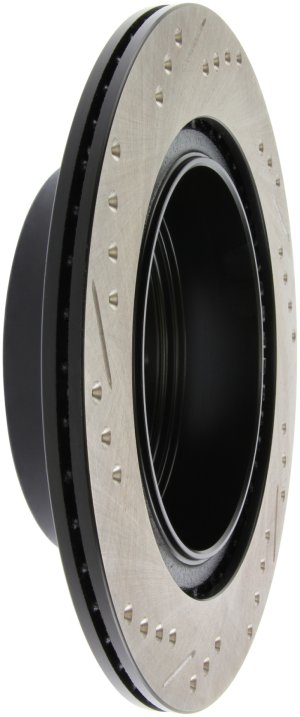 Infiniti G37 Brake Rotor (1) - Rear Left - Stoptech - Slotted & Drilled - Black - `09-`13