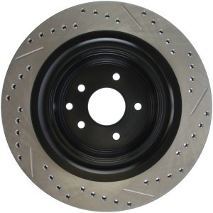 Nissan 370Z Brake Rotor (1) - Rear Right - Stoptech - Slotted & Drilled - `09-`19