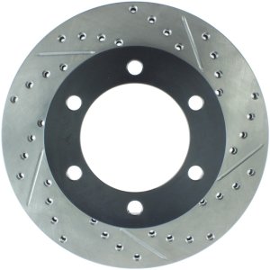 Toyota Tacoma Brake Rotor (1) - Front Left - Stoptech - Slotted & Drilled - Black - `95-`03